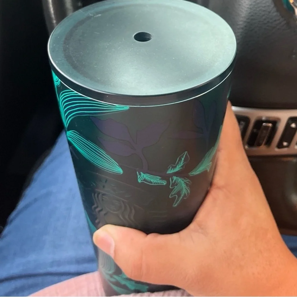 Starbucks Fall 2021 Cold Cup SS flower Blossom Rare 24 OZ - Picture 2 of 7